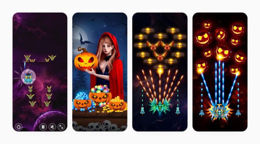 A set of halloween themed screenshots, from a custom product page, grabbed by CPP Intelligence in ALPHA Acquire